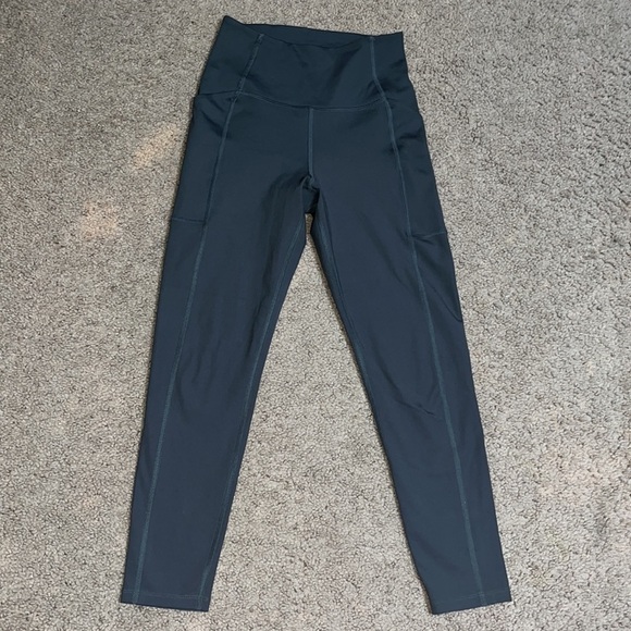 Girlfriend Collective High Waist Compressive Pocket 7/8 Leggings Smoke Gray XS - Picture 2 of 7